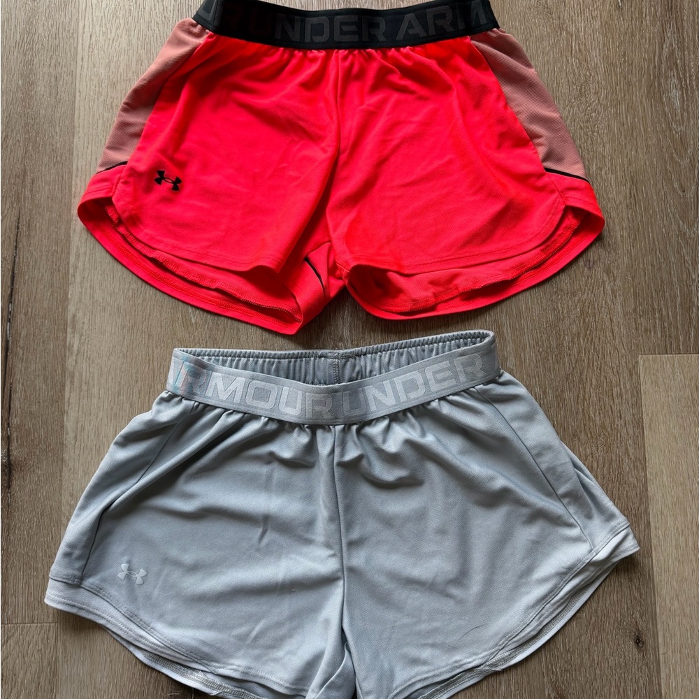Under Armour Women's Athletic Shorts - Bright Red and Light Gray